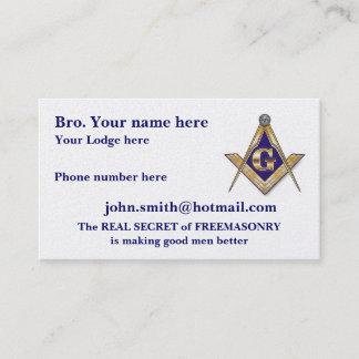 PERSONALIZE FATHER'S DAY MASONIC BUSINESS CARD