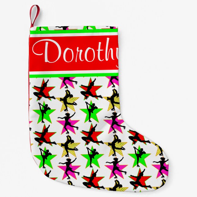 PERSONALIZE FIGURE SKATING STAR CHRISTMAS STOCKING (Front)