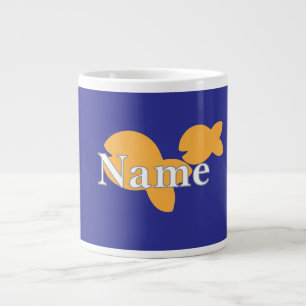 Personalize Fish Blue  Large Coffee Mug