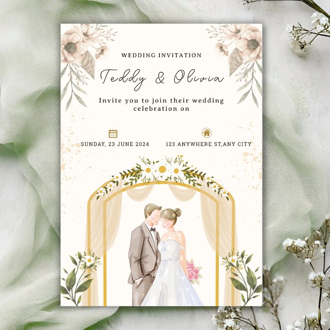 Personalize Floral wedding Invitation (Creator Uploaded)