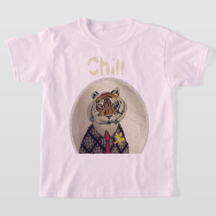 Personalize Fun Chill Tiger  T-Shirt
