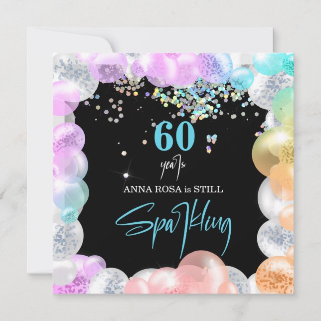 *~* PERSONALIZE GENERIC any age Balloons Birthday  Invitation (Front)
