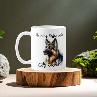 PERSONALIZE German Shepherd Morning Coffee Coffee Mug