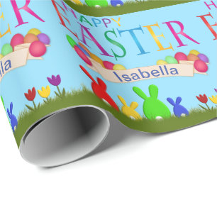 Personalize Happy Easter Wrapping Paper