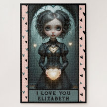 Personalize, I LOVE YOU cute hearts girl