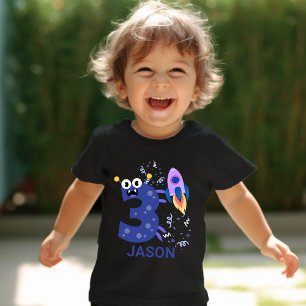 PERSONALIZE IT! Adorable Monster #3 Birthday  Toddler T-Shirt