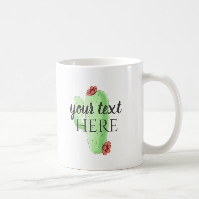 Personalize it!! Custom Cactus Themed Coffee Mug (Right)