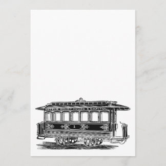 Personalize it |Old tram |streetcar Vintage engine Invitation