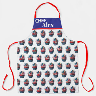 Personalize July 4th Cupcakes All-Over Print Apron