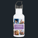 Personalize Kid Child Name Instagram Photos PURPLE 532 Ml Water Bottle<br><div class="desc">Modern,  personalized Instagram photo collage water bottle for the best Back to School day Ever. A perfect gift also for a child's birthday! She'll love carrying his favorite people around wherever he goes and it will help ease anxiety over the first day of school. This is the purple version.</div>