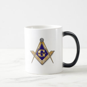 PERSONALIZE MASONIC SQUARE AND COMPASS MAGIC MUG