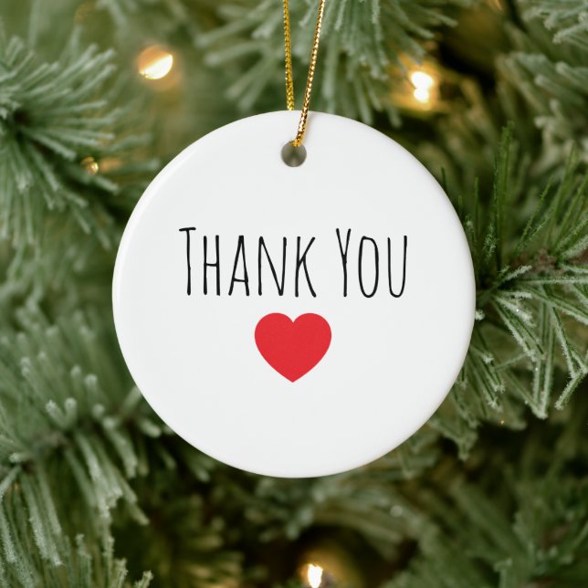 Personalize Message Thank you Ceramic Ornament (Tree)