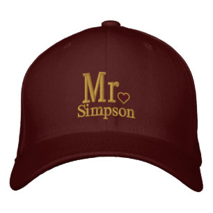 Personalize Mr & Mrs Embroidery Embroidered Cap