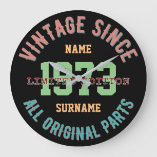 PERSONALIZE NAME BIRTHDAY YEAR VINTAGE GIFTS LARGE CLOCK