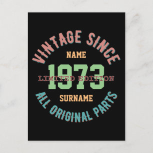 PERSONALIZE NAME BIRTHDAY YEAR VINTAGE GIFTS POSTCARD