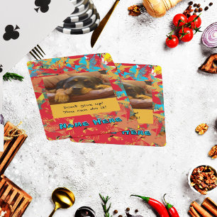 Personalize Name & Photo Cut Rotty Puppy Playing Cards