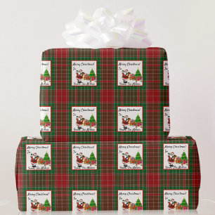 Personalize Names Christmas Red & Green Plaid Wrapping Paper