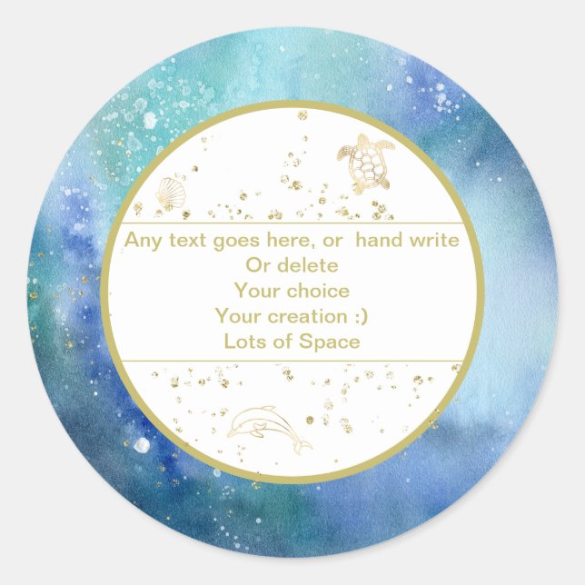 *~*  PERSONALIZE Nautical Beach Envelope  Sticker (Front)