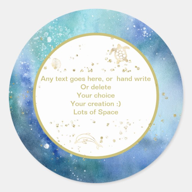 *~*  PERSONALIZE Nautical Beach Envelope  Sticker (Front)