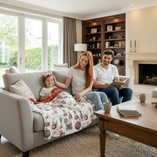 personalize Nostalgic Vintage Circus Pattern  Fleece Blanket (Creator Uploaded)