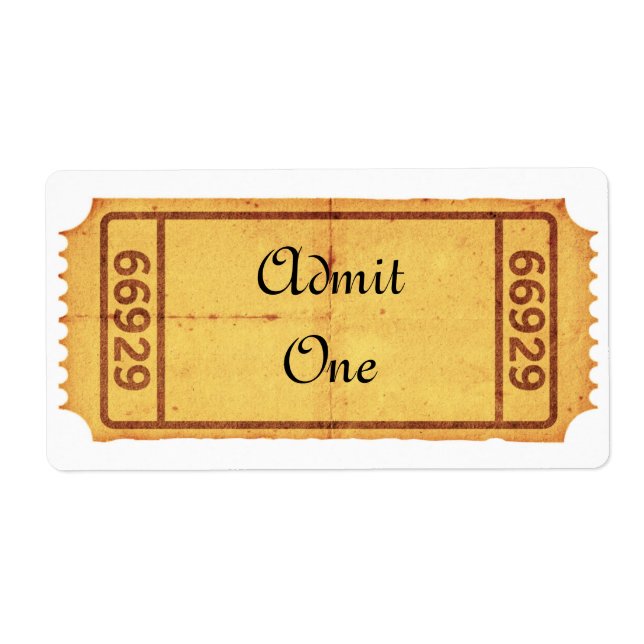 PERSONALIZE - Old Blank Admission Ticket (Front)
