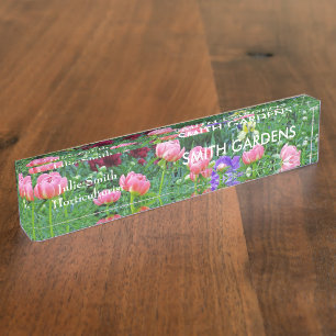 PERSONALIZE: "PEONY GARDEN" ACRYLIC DESK NAMEPLATE