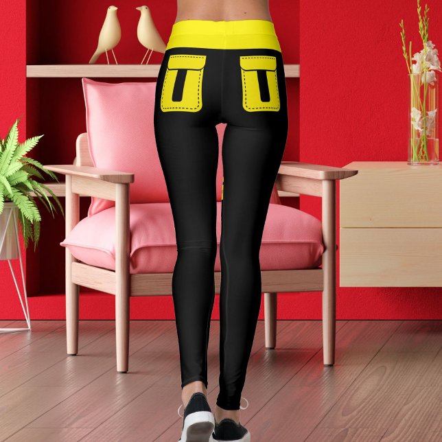 Personalize Pet Cat Love Name Black Yellow Stripes Leggings (Creator Uploaded)