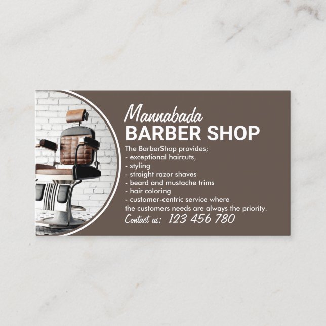 Personalize Photo Hairdresser Barber Salon Business Card (Front)