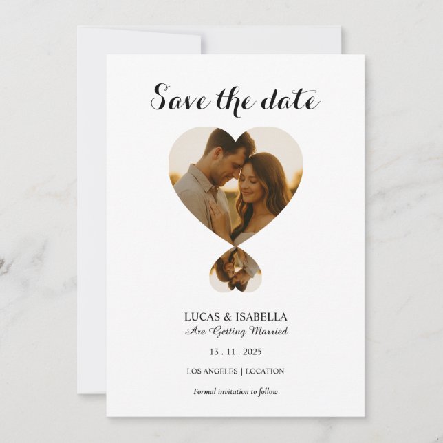 Personalize Photo save the date card (Front)
