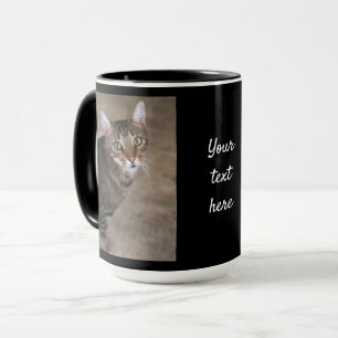 Personalize PHOTO & TEXT black Coffee Gift Mug