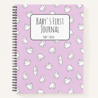 Personalize Polar Bear Pink Baby's First Journal
