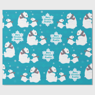 Personalize Polar Bear Wrapping Paper