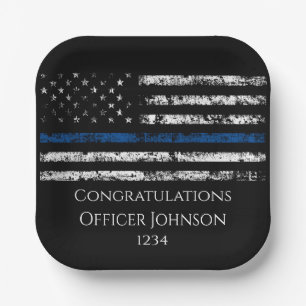 Personalize police officer gift paper plate