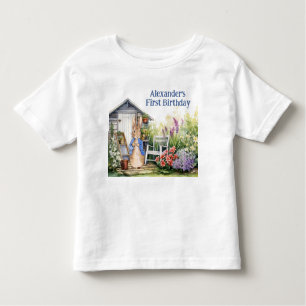 Personalize Rabbit Peter First Birthday Child Name Toddler T-Shirt