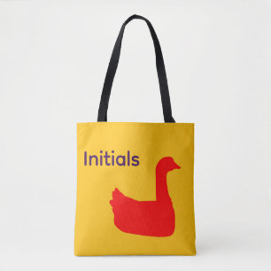 Personalize Red Duck Theme Tote Bag