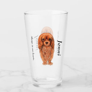 Personalize Ruby Cavalier King Charles Spaniel  Glass
