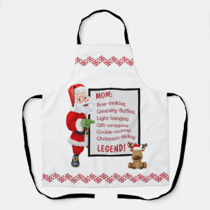 Personalize Santa Reindeer Christmas Legend Apron