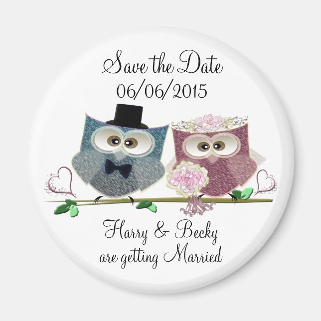 Personalize Save the Date Wedding Magnet (Front)
