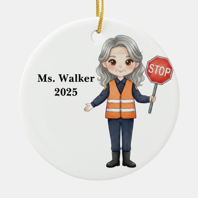 Personalize School Crossing Guard Ceramic Ornament (Front)