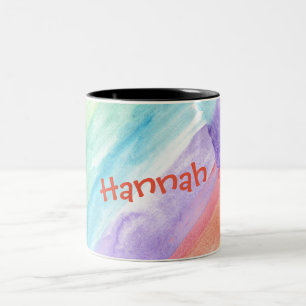 Personalize Seamless Watercolor Pattern Two-Tone Coffee Mug