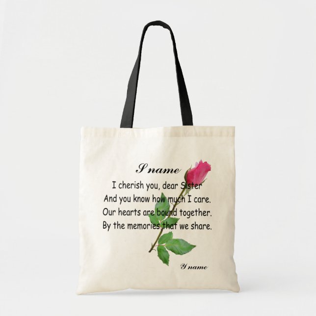 PERSONALIZE SISTER -BAG TOTE BAG (Front)