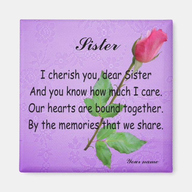 PERSONALIZE SISTER -MAGNET MAGNET (Front)