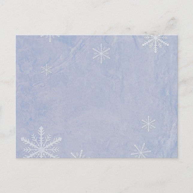 PERSONALIZE Snowflake Paper 3 - Original Blue Postcard (Front)