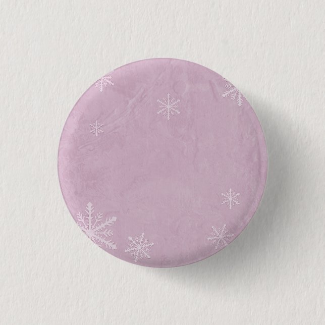 PERSONALIZE Snowflake Paper 3 - Pink Cm Round Badge (Front)