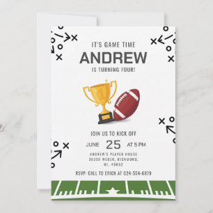 Personalize Sport Football Birthday Invitation