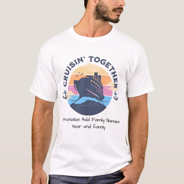 Personalize Sunset Family Cruise  T-Shirt (Front)