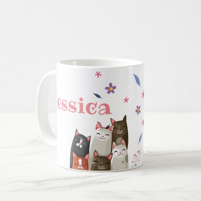 Personalize Sweet Cats Coffee Mug (Front Left)