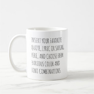 Personalize Text Mug with Your Words Customizable 