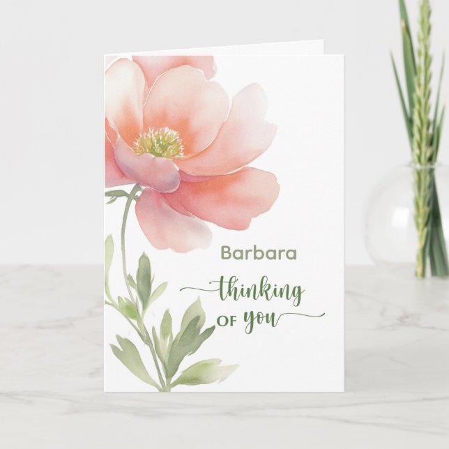 Personalize Thinking of You Encourage Flower Card (Front)