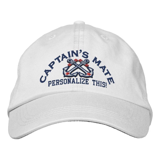 Personalize This Name Location Business Nautical Embroidered Hat (Front)